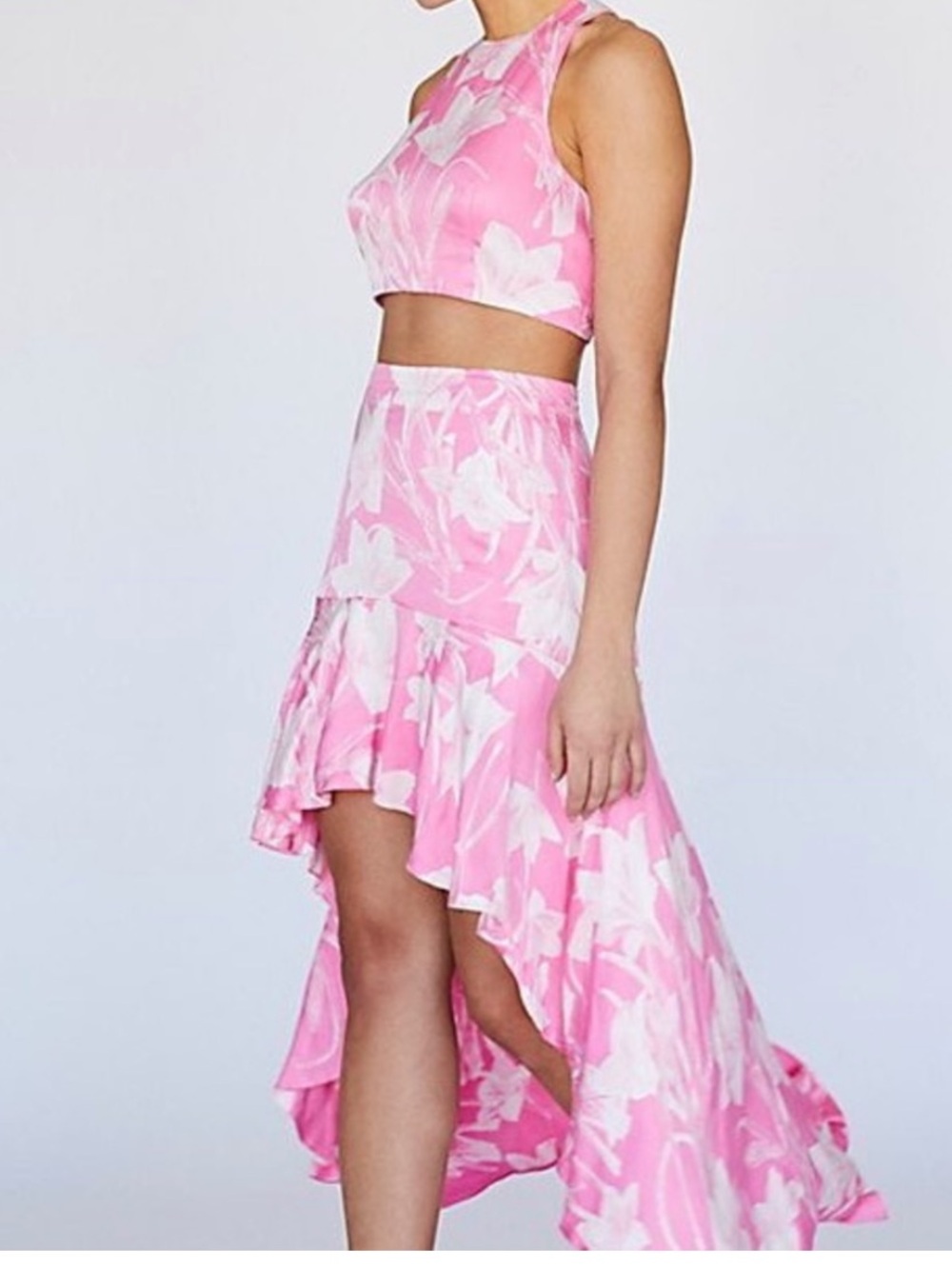 Free People Aurora Tropical Pink Printed Lace Up Set